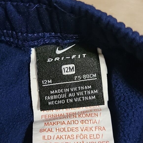 𝅺NIKE NAVY BLUE DRI-FIT JOGGERS, SIZE 12 MONTHS - Picture 2 of 5